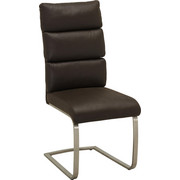 SCHWINGSTUHL Mikrofaser Edelstahlfarben, Dunkelbraun - Edelstahlfarben/Dunkelbraun, Design, Textil/Metall (47/106/63cm) - Cantus