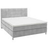 BOXSPRINGBETT 160/200 cm  in Hellgrau  - Chromfarben/Hellgrau, Konventionell, Kunststoff/Textil (160/200cm) - Voleo