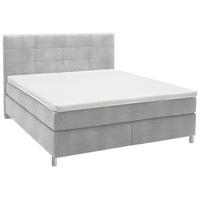 BOXSPRINGBETT 180/200 cm  in Hellgrau  - Chromfarben/Hellgrau, Konventionell, Kunststoff/Textil (180/200cm) - Voleo