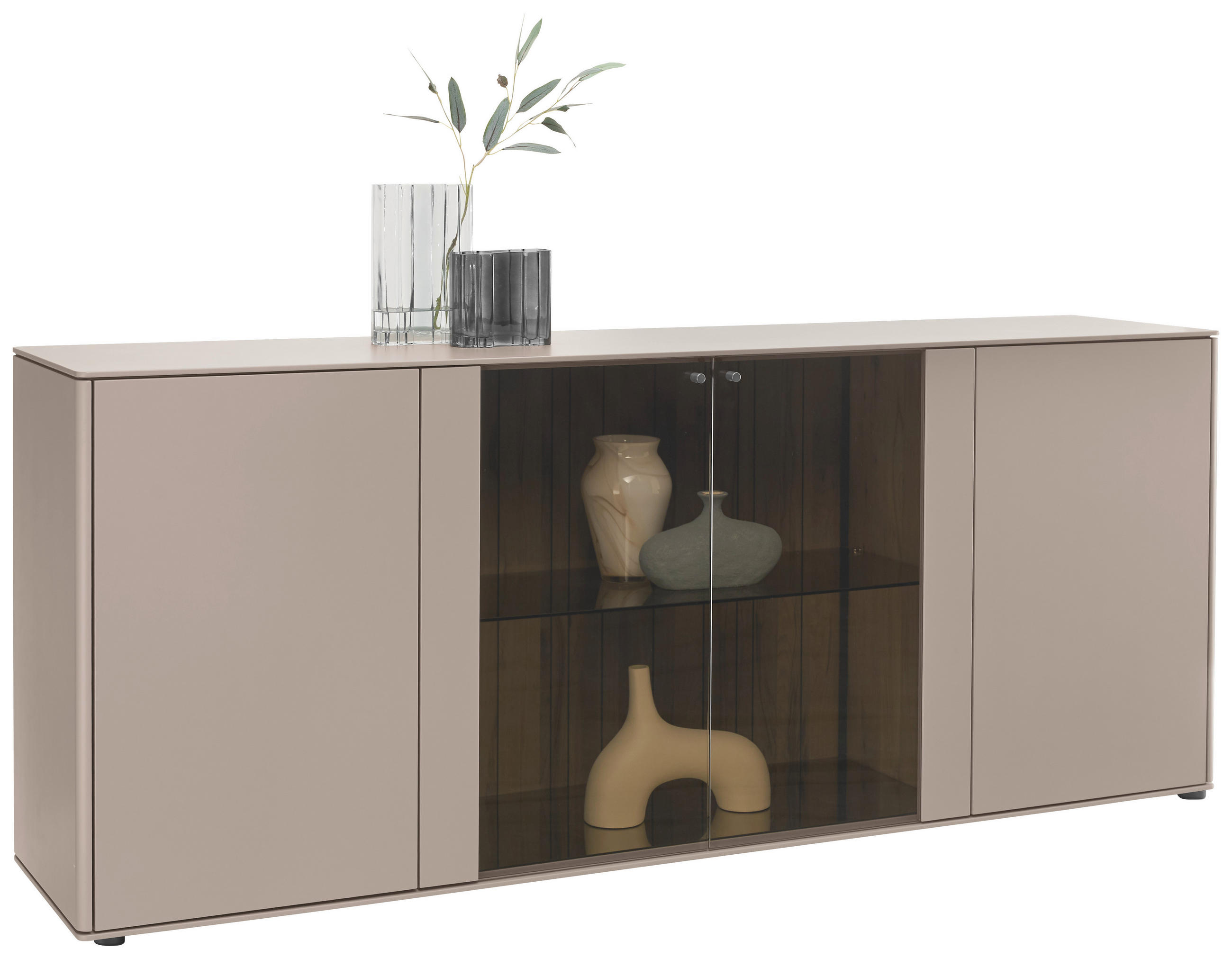 SIDEBOARD Buchefarben, Sandfarben  196/81/46 cm  - Sandfarben/Buchefarben, Design, Glas/Holz (196/81/46cm) - Johann Jakob