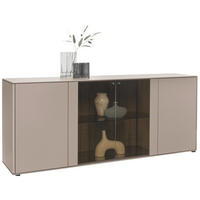 SIDEBOARD Buchefarben, Sandfarben  196/81/46 cm  - Sandfarben/Buchefarben, Design, Glas/Holz (196/81/46cm) - Johann Jakob