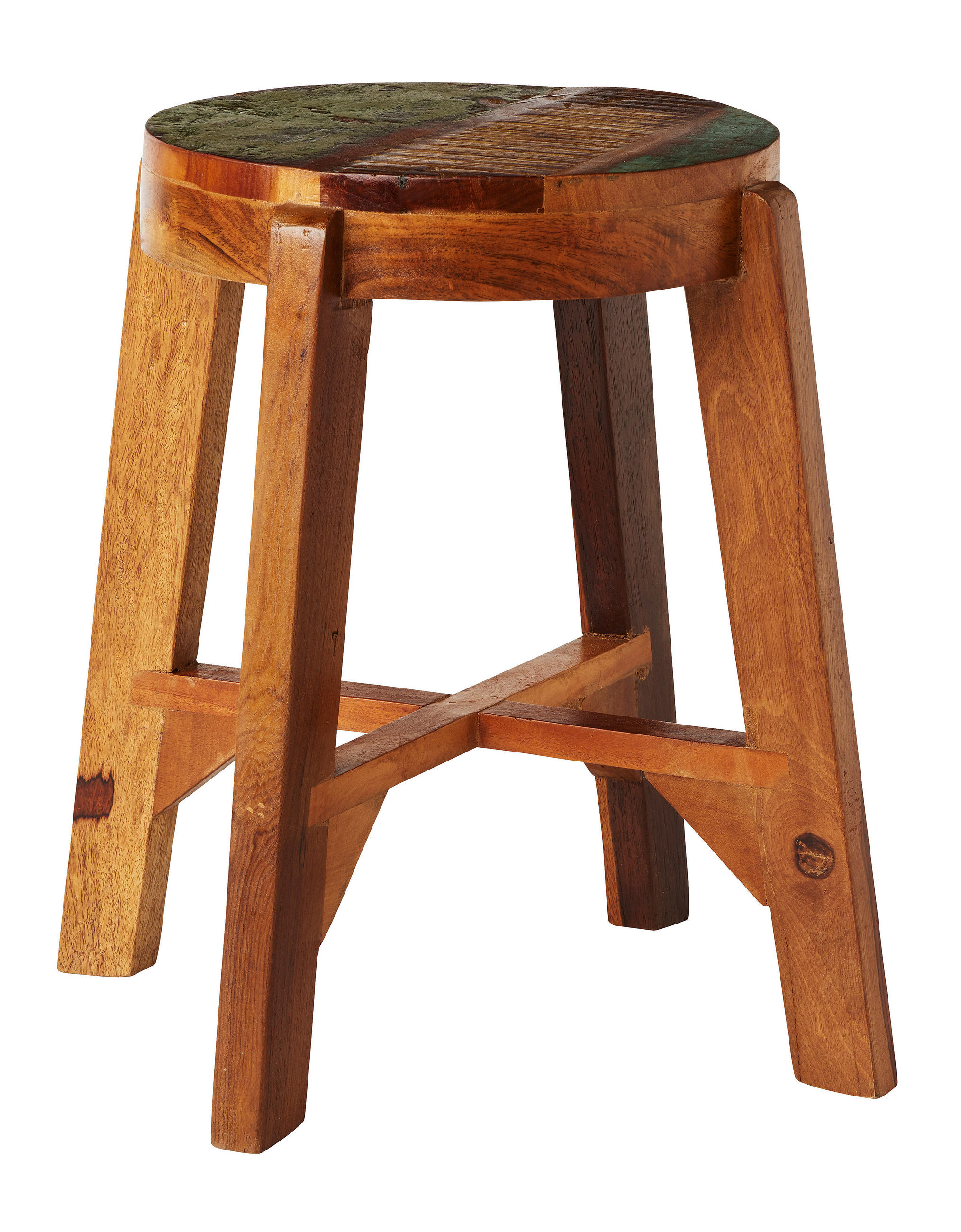 HOCKER in Holz Braun, Multicolor  - Multicolor/Braun, Trend, Holz (36/46/36cm) - Landscape