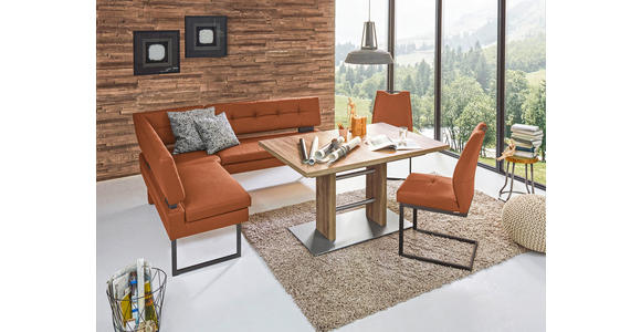 ECKBANK 158/200 cm  in Braun, Orange  - Schwarz/Braun, Design, Textil/Metall (158/200cm) - Dieter Knoll