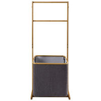 WÄSCHEKORB - Grau, Basics, Holz/Textil (57,5/154/33cm) - Sadena