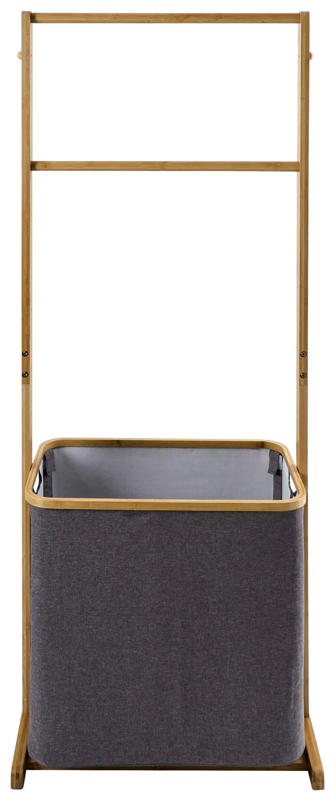 WÄSCHEKORB - Grau, Basics, Holz/Textil (57,5/154/33cm) - Sadena