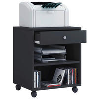 ROLLCONTAINER Schwarz  - Silberfarben/Schwarz, Basics, Holzwerkstoff/Kunststoff (45/54/38cm) - MID.YOU