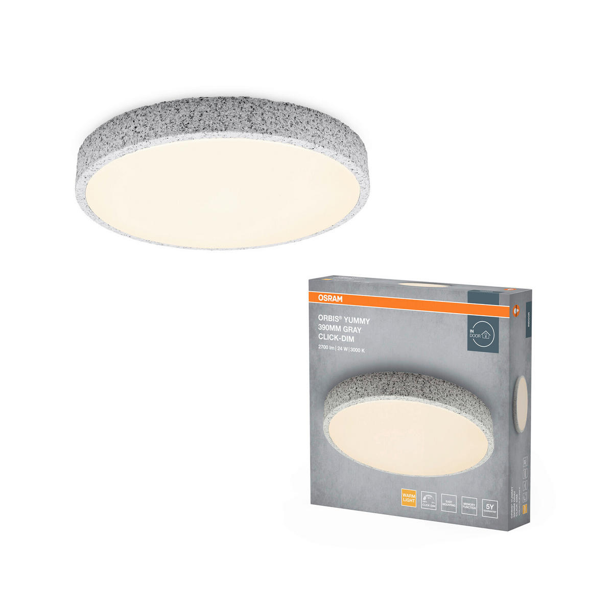 LED-DECKENLEUCHTE 39/7 cm   - Basics, Metall (39/7cm) - Osram