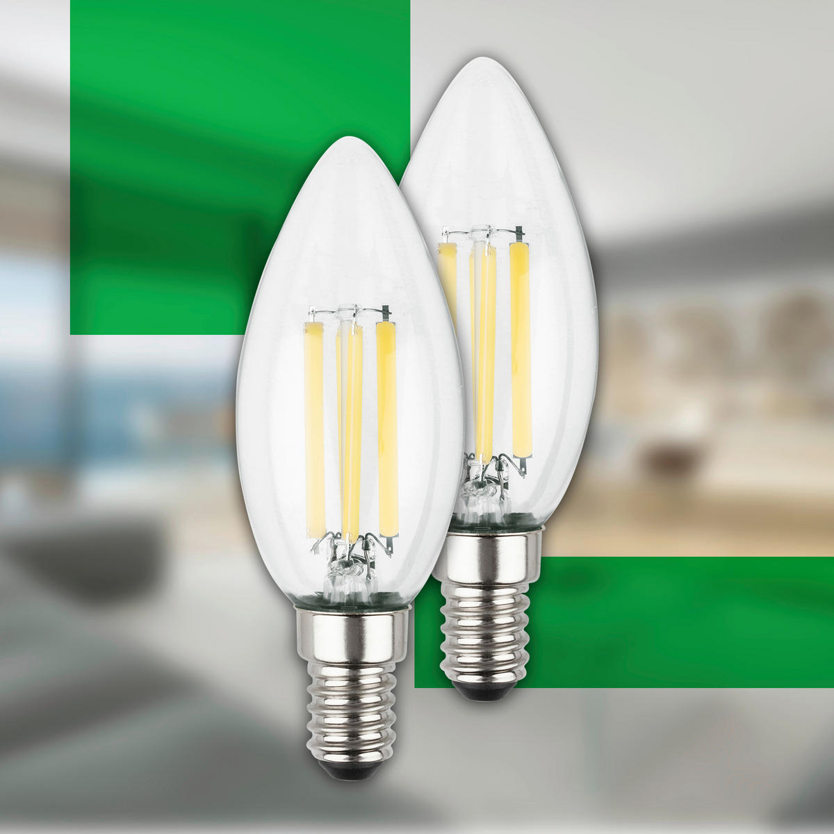 LED-LEUCHTMITTEL   E14 4 W 840 lm  - Silberfarben, Basics, Glas (3,5/9,8cm)