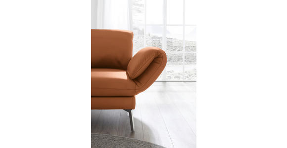 RÉCAMIERE in Echtleder Cognac - Chromfarben/Cognac, Design, Leder/Metall (209/85-109/95-16cm) - Dieter Knoll