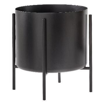 PFLANZENTOPF   - Schwarz, Basics, Metall (26,5/28,5cm) - Ambia Home
