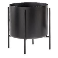 PFLANZENTOPF   - Schwarz, Basics, Metall (26,5/28,5cm) - Ambia Home