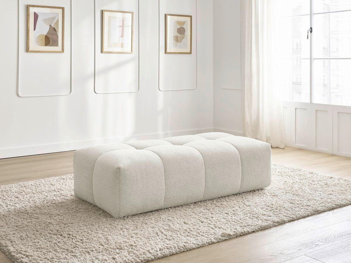 HOCKER EVEREST Flachgewebe Weiß  - Schwarz/Weiß, MODERN, Kunststoff/Textil (166/100/40cm)