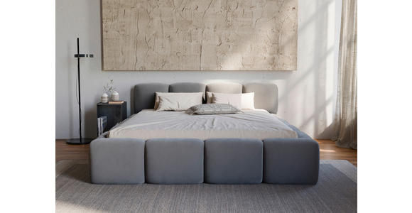 POLSTERBETT Lattenrost, Bettkasten Dunkelgrau 140/200 cm - Dunkelgrau/Schwarz, Design, Holz/Textil (140/200cm) - Carryhome