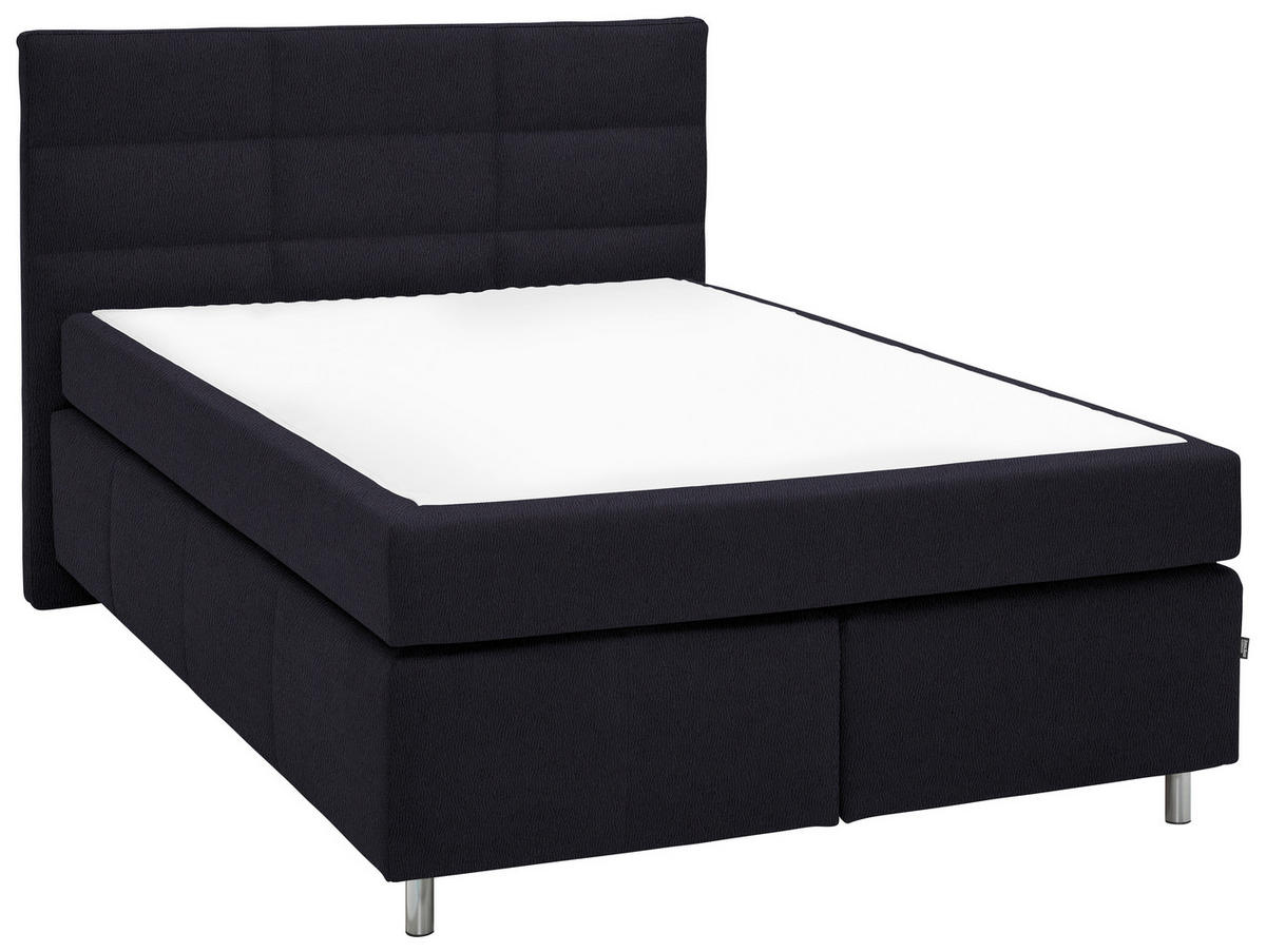 BOXSPRINGBETT 140/200 cm  in Graphitfarben  - Alufarben/Graphitfarben, KONVENTIONELL, Textil/Metall (140/200cm) - Dieter Knoll