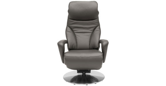 RELAXSESSEL in Leder Graubraun  - Edelstahlfarben/Graubraun, Design, Leder/Metall (75/117/88cm) - Dieter Knoll