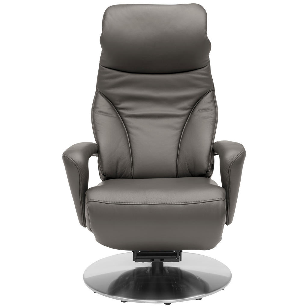 Thumbnail - Dieter Knoll Relaxsessel Lenno, Graubraun, Leder, Echtleder, Longlife-Leder, Semi-Anilinleder, 75x117x88 cm, Goldenes M,...