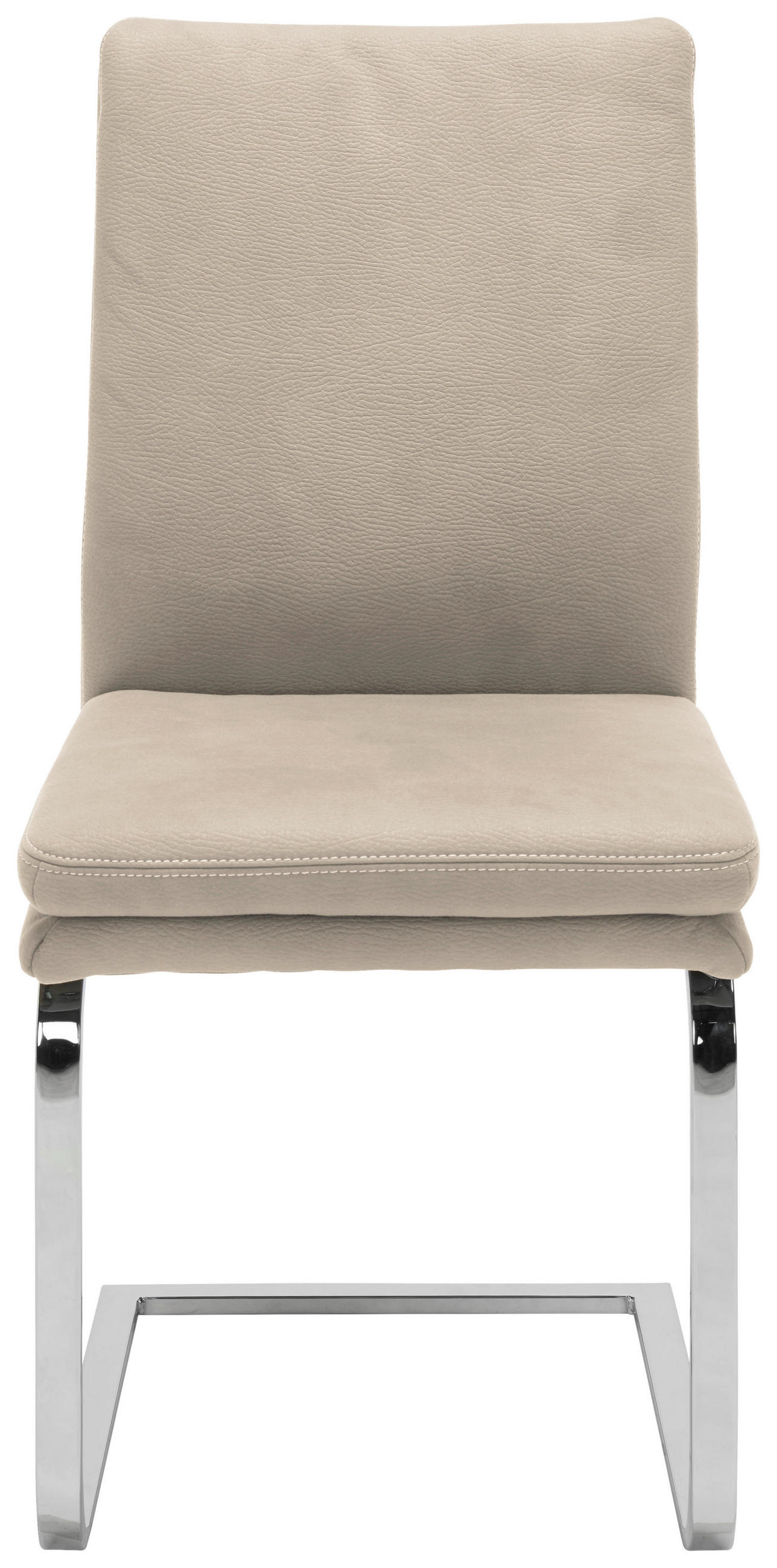 SCHWINGSTUHL  in Stahl Mikrofaser  - Sandfarben/Chromfarben, Design, Textil/Metall (47/100/64cm) - Novel