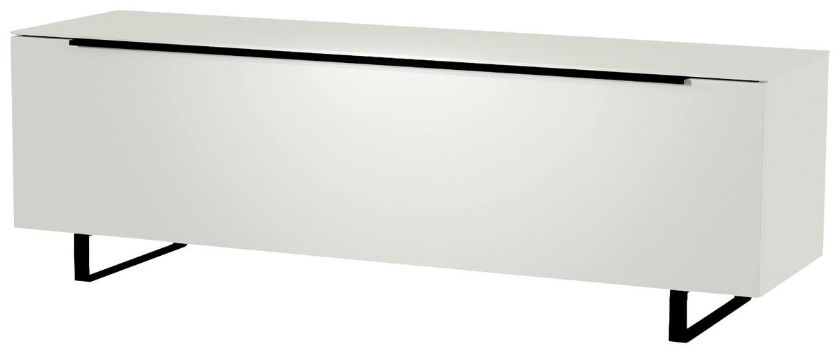 LOWBOARD  in 160/51/45 cm  - Schwarz/Weiß, Design, Glas/Holzwerkstoff (160/51/45cm) - Moderano
