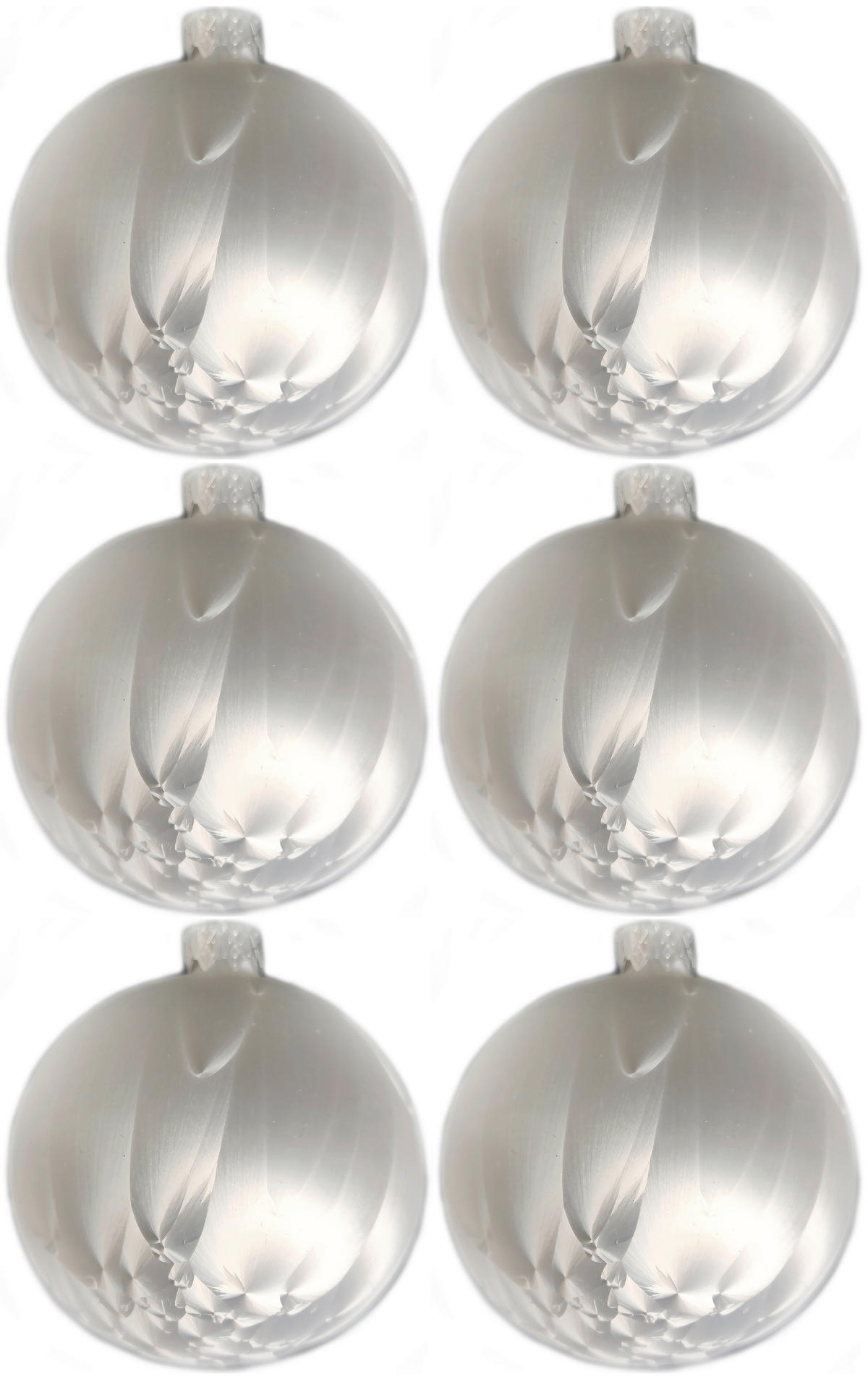 CHRISTBAUMKUGEL-SET 6 cm 6-teilig  - Weiß, LIFESTYLE, Glas/Metall (6cm) - X-Mas