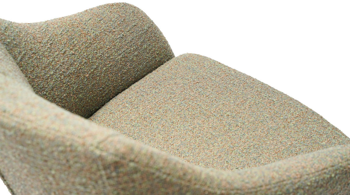 BARHOCKER Webstoff Grün, Schwarz Eisen Sitzfläche 360° drehbar, inklusive Armlehnen  - Schwarz/Grün, Design, Textil/Metall (54,5/88-108/53,5cm) - Cassando