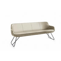 SITZBANK 200/87/65 cm Echtleder Sandfarben Metall  - Sandfarben/Schwarz, Design, Leder/Metall (200/87/65cm) - Musterring