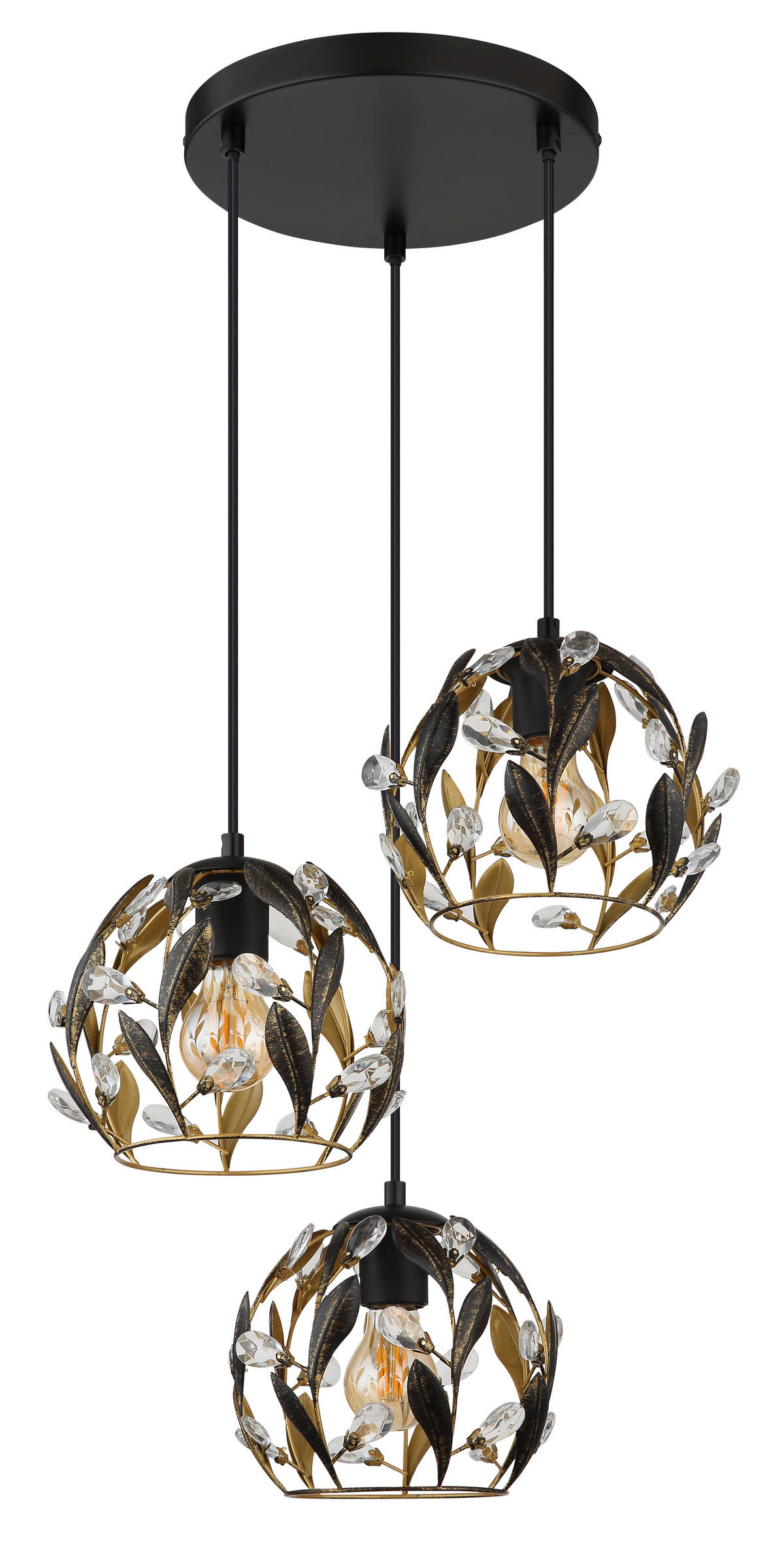 HÄNGELEUCHTE 40/150 cm    - Klar/Goldfarben, Basics, Kunststoff/Metall (40/150cm) - Globo