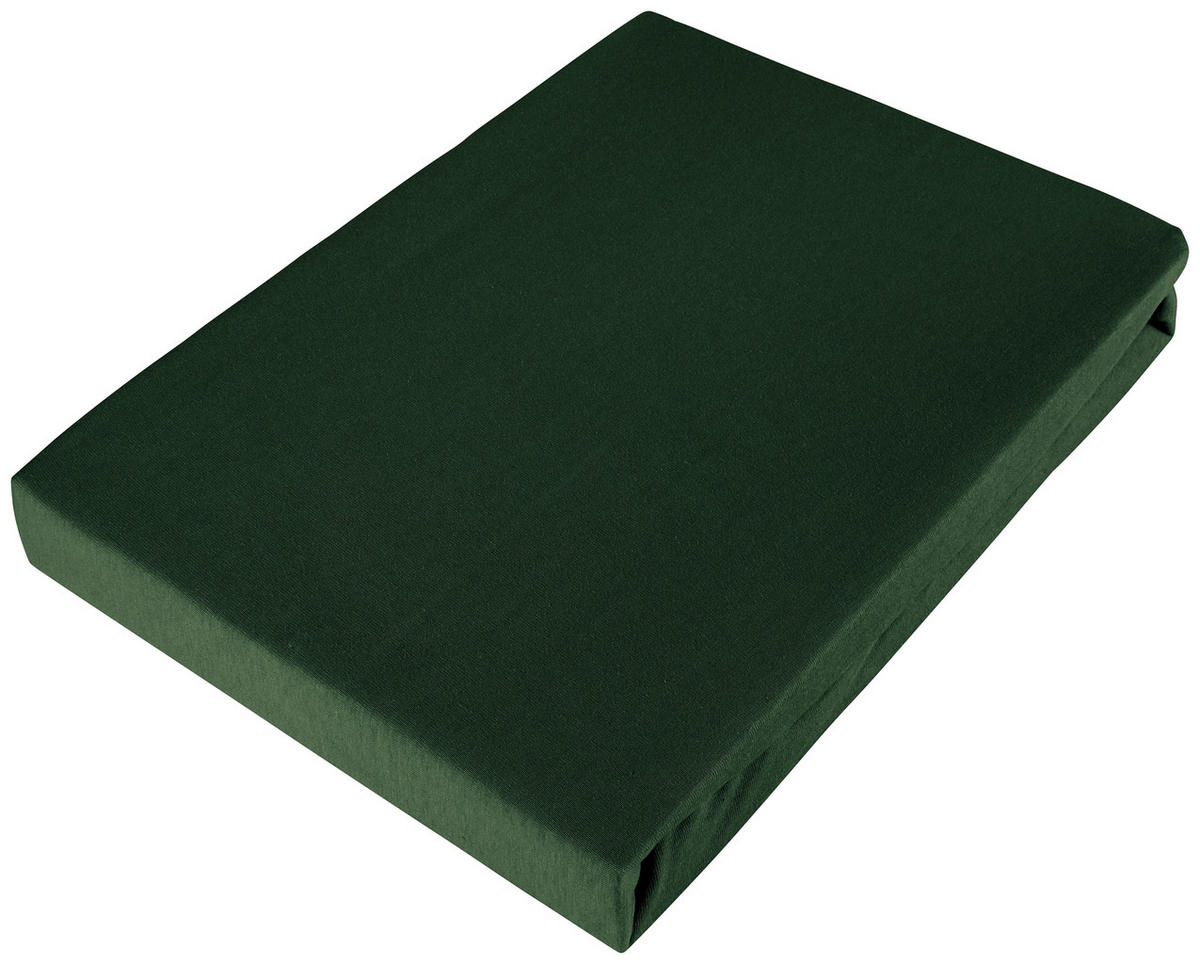 Flanell-Spannleintuch 100/200 cm Biber  - Dunkelgrün, KONVENTIONELL, Textil (100/200cm) - Esposa