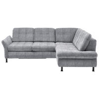 ECKSOFA in Webstoff Grau  242/210 cm  - Schwarz/Grau, KONVENTIONELL, Textil/Metall (242/210cm) - Beldomo Style