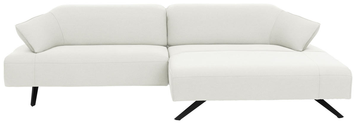 ECKSOFA Struktur Creme  - Anthrazit/Creme, Design, Textil/Metall (276/165cm) - Himolla