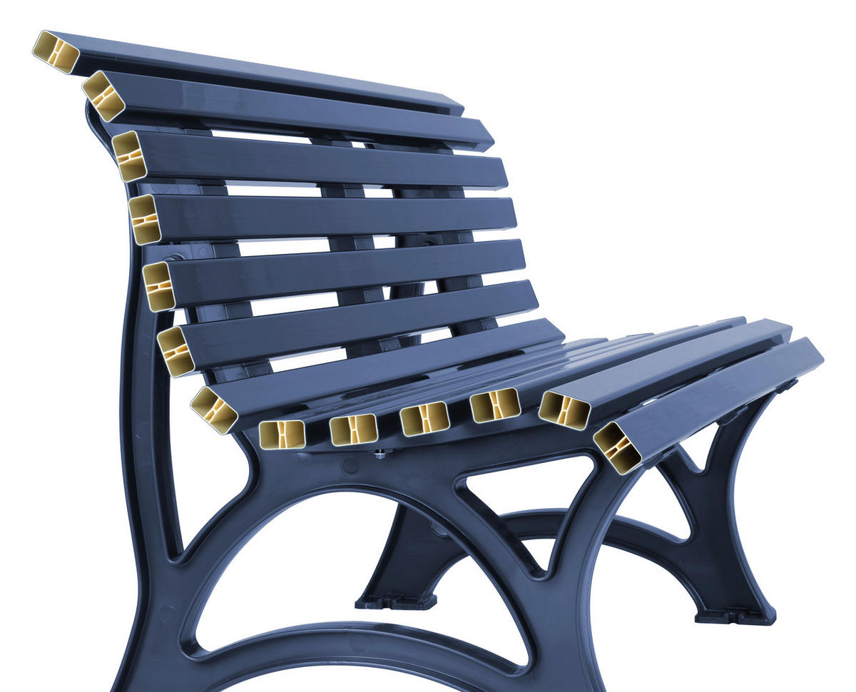 GARTENBANK 150/80/64 cm   - Blau, Basics, Kunststoff (150/80/64cm) - Modante