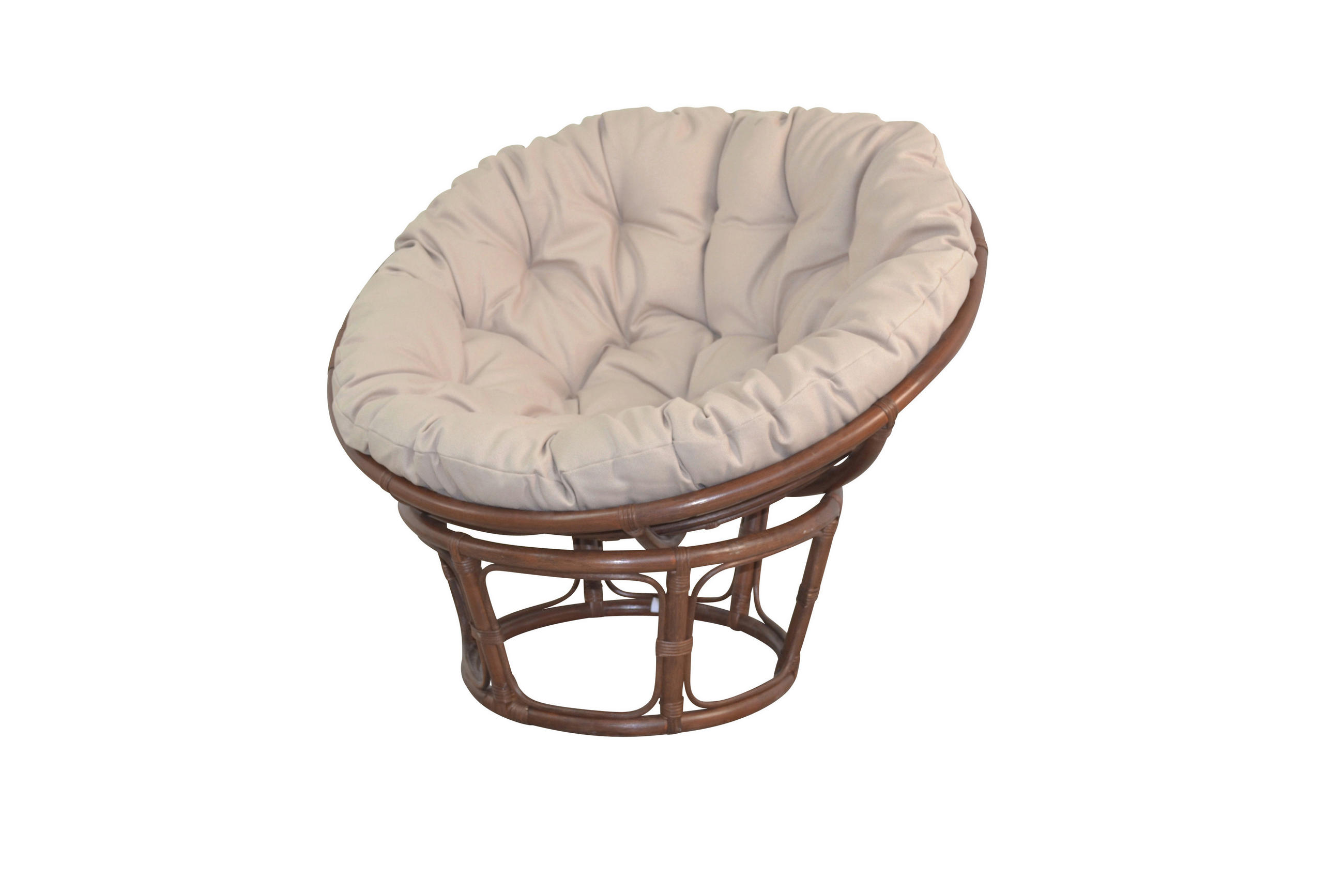 SESSEL Braun    - Creme/Braun, Natur, Holz/Textil (100/100/60cm) - MID.YOU