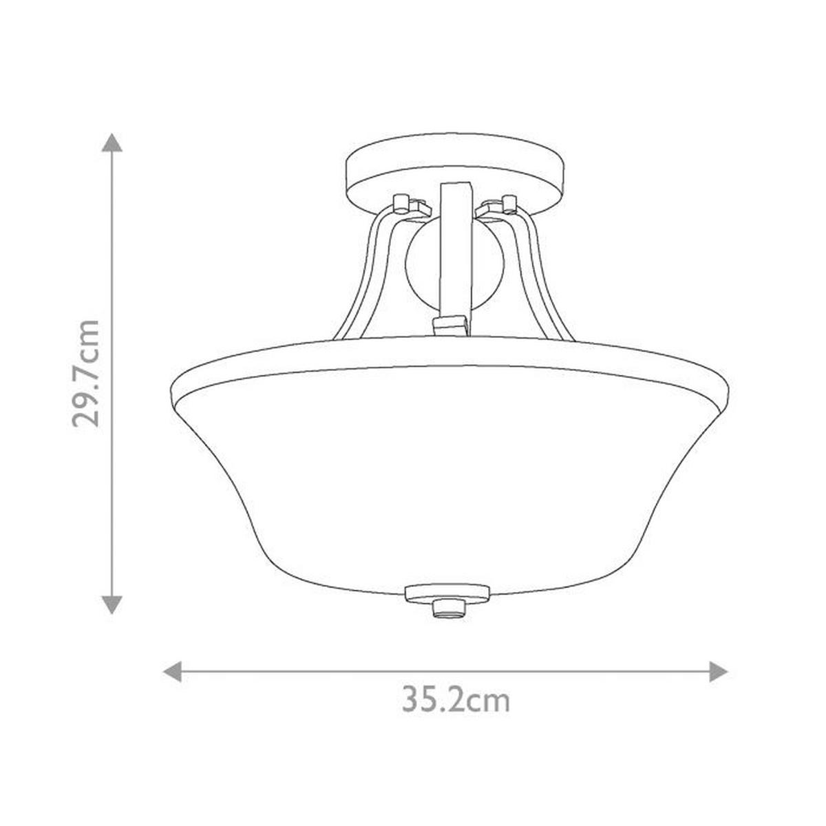 TAKLAMPA Evington 35.2/29.7 cm  - nickelfärgad, Basics, metall/glas (35.2/29.7cm) - Elstead Lighting
