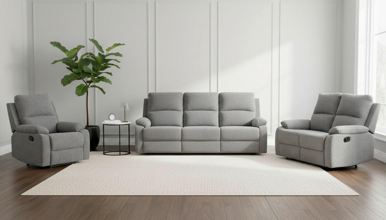 SITZGARNITUR VERONA Leinenoptik Dunkelgrau  - Dunkelgrau/Schwarz, Design, Kunststoff/Textil (84,5/133,5/100,5/92cm) - Livetastic