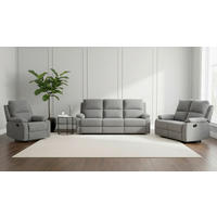 SITZGARNITUR VERONA Leinenoptik Dunkelgrau  - Dunkelgrau/Schwarz, Design, Kunststoff/Textil (84,5/133,5/100,5/92cm) - Livetastic