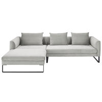 ECKSOFA Grau Cord Rückenkissen, Rücken echt  - Schwarz/Grau, KONVENTIONELL, Textil/Metall (178/284cm) - Hom`in
