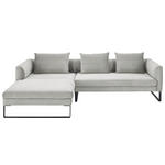 ECKSOFA  in Cord Grau  178/284 cm  - Schwarz/Grau, KONVENTIONELL, Textil/Metall (178/284cm) - Hom`in