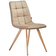 STUHL Lederlook Hellbraun - Hellbraun, Design, Textil/Metall (46/86/58,5cm) - XORA