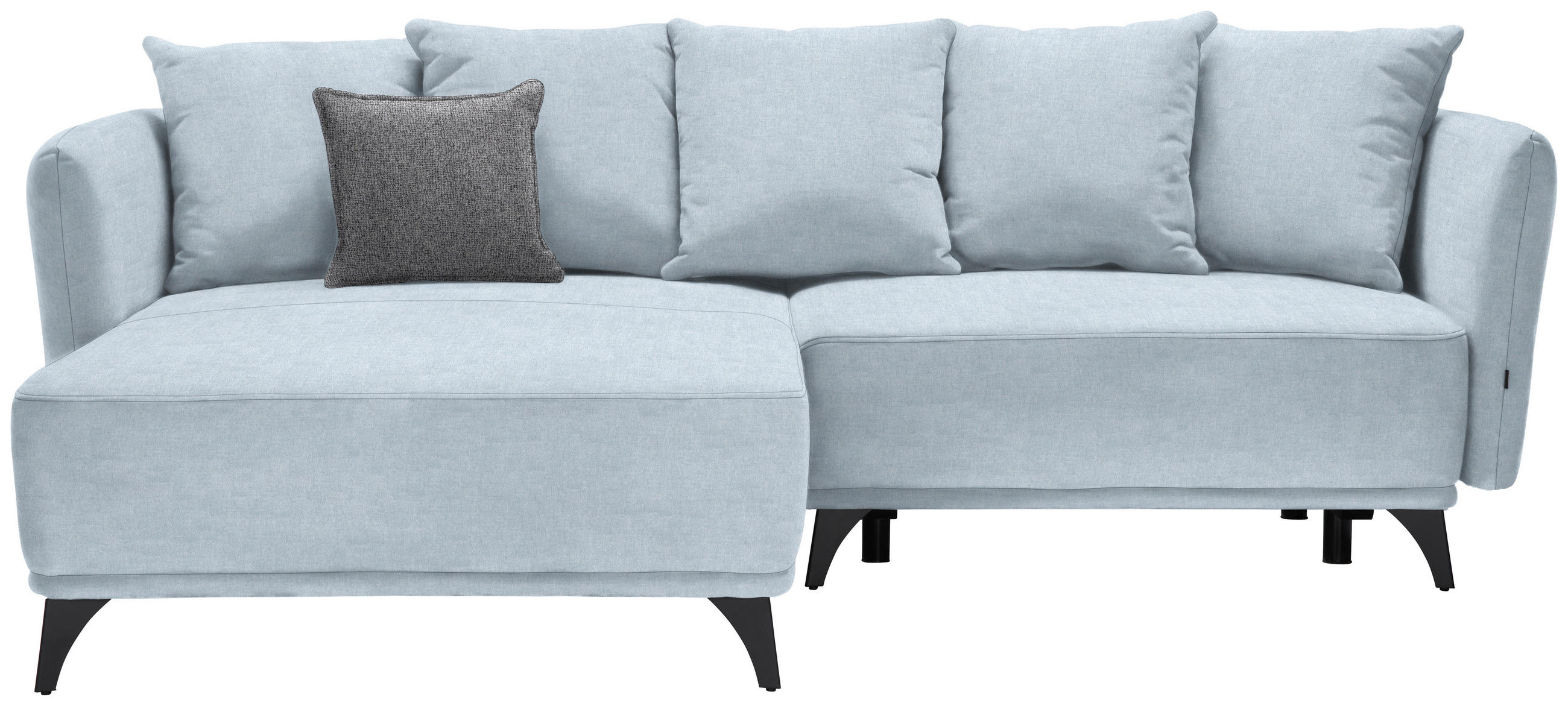 ECKSOFA in Chenille Türkis  172/255 cm  - Türkis/Schwarz, LIFESTYLE, Textil/Metall (172/255cm) - Carryhome