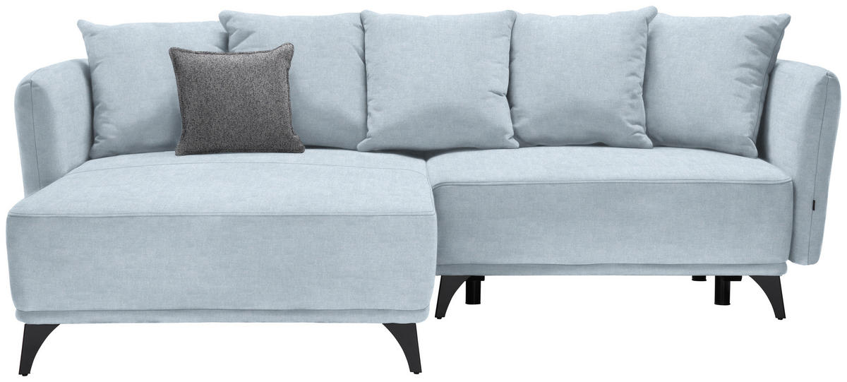 ECKSOFA in Chenille Türkis  172/255 cm  - Türkis/Schwarz, LIFESTYLE, Textil/Metall (172/255cm) - Carryhome