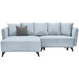 ECKSOFA in Chenille Türkis 172/255 cm - Türkis/Schwarz, LIFESTYLE, Textil/Metall (172/255cm) - Carryhome