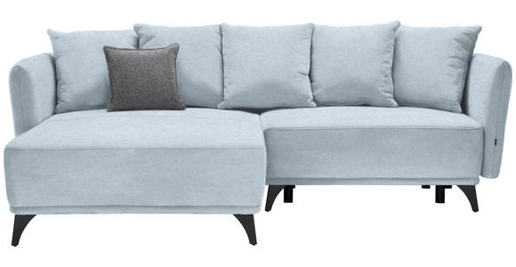 ECKSOFA in Chenille Türkis 172/255 cm - Türkis/Schwarz, LIFESTYLE, Textil/Metall (172/255cm) - Carryhome