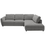 ECKSOFA  in Chenille Grau  307/224 cm  - Schwarz/Grau, KONVENTIONELL, Kunststoff/Textil (307/224cm) - Hom`in