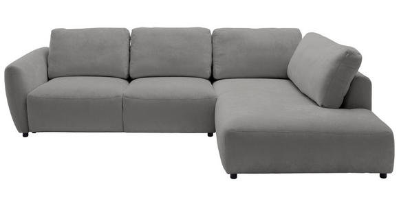 ECKSOFA  in Chenille Grau  307/224 cm  - Schwarz/Grau, KONVENTIONELL, Kunststoff/Textil (307/224cm) - Hom`in