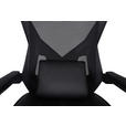 GAMINGSTUHL  in Lederlook, Netzbespannung Schwarz  - Schwarz, MODERN, Kunststoff/Textil (59/107-117/58cm) - Carryhome