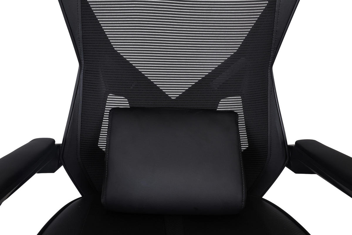 GAMINGSTUHL  in Lederlook, Netzbespannung Schwarz  - Schwarz, MODERN, Kunststoff/Textil (59/107-117/58cm) - Carryhome