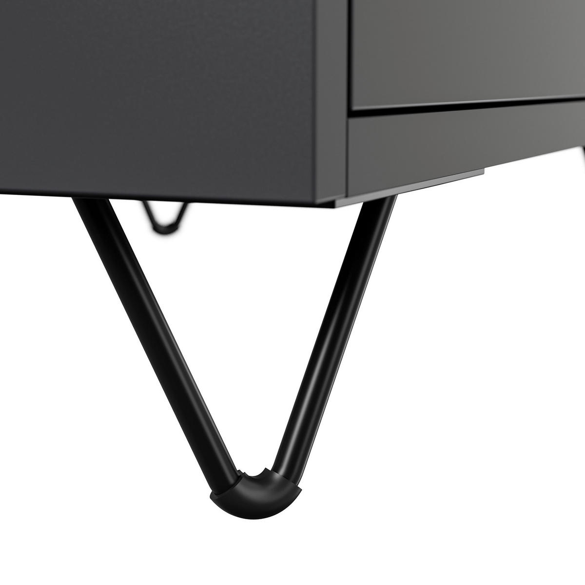 NACHTTISCH 61,2/65/42 cm  in Graphitfarben  - Graphitfarben/Schwarz, Basics, Holzwerkstoff/Metall (61,2/65/42cm) - MID.YOU