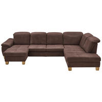 SEDACÍ SOUPRAVA, textil, šedavě hnědá - divoký dub/šedavě hnědá, Konvenční, dřevo/textil (185/343/243cm) - Voleo