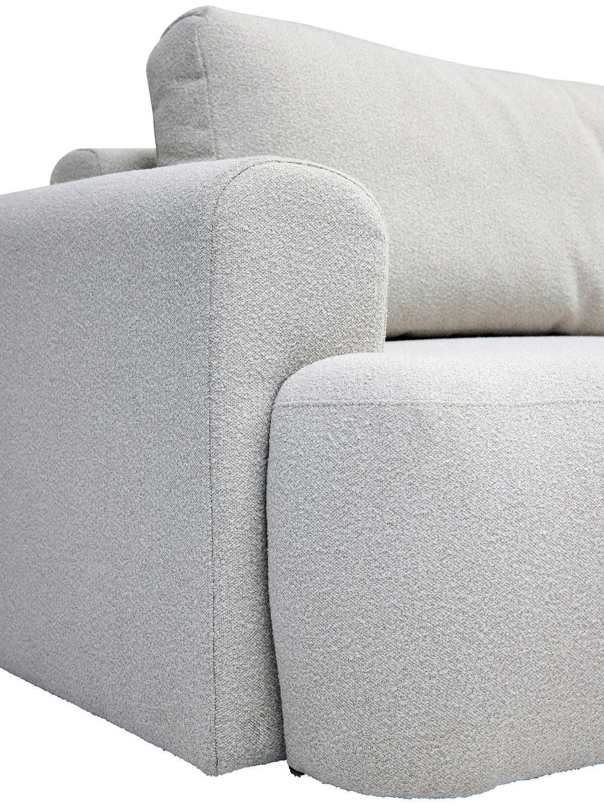 ECKSOFA Perlmutt Bouclé Rückenkissen, Rücken echt  - Perlmutt/Schwarz, KONVENTIONELL, Kunststoff/Textil (257/170cm) - Tom Tailor