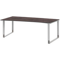 SCHREIBTISCH 200/100/68-82 cm  in Grau, Weiß, Alufarben  - Alufarben/Weiß, Design, Holzwerkstoff/Metall (200/100/68-82cm) - Moderano