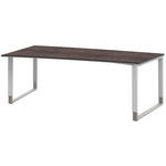 SCHREIBTISCH 200/100/68-82 cm  in Grau, Weiß, Alufarben  - Alufarben/Weiß, Design, Holzwerkstoff/Metall (200/100/68-82cm) - Moderano